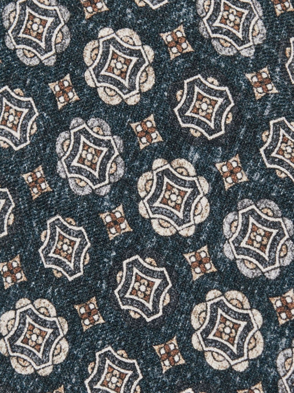 Silk Medallion Print Tie in Indigo Melange | Reiss US