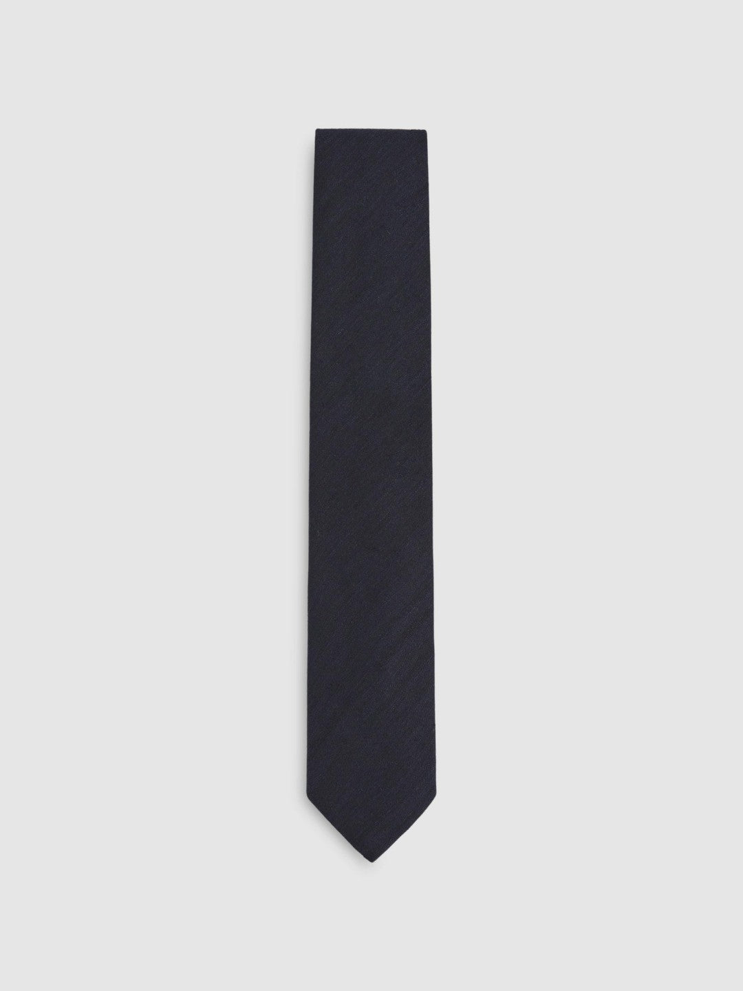 Silk Blend Textured Tie in Navy | Reiss