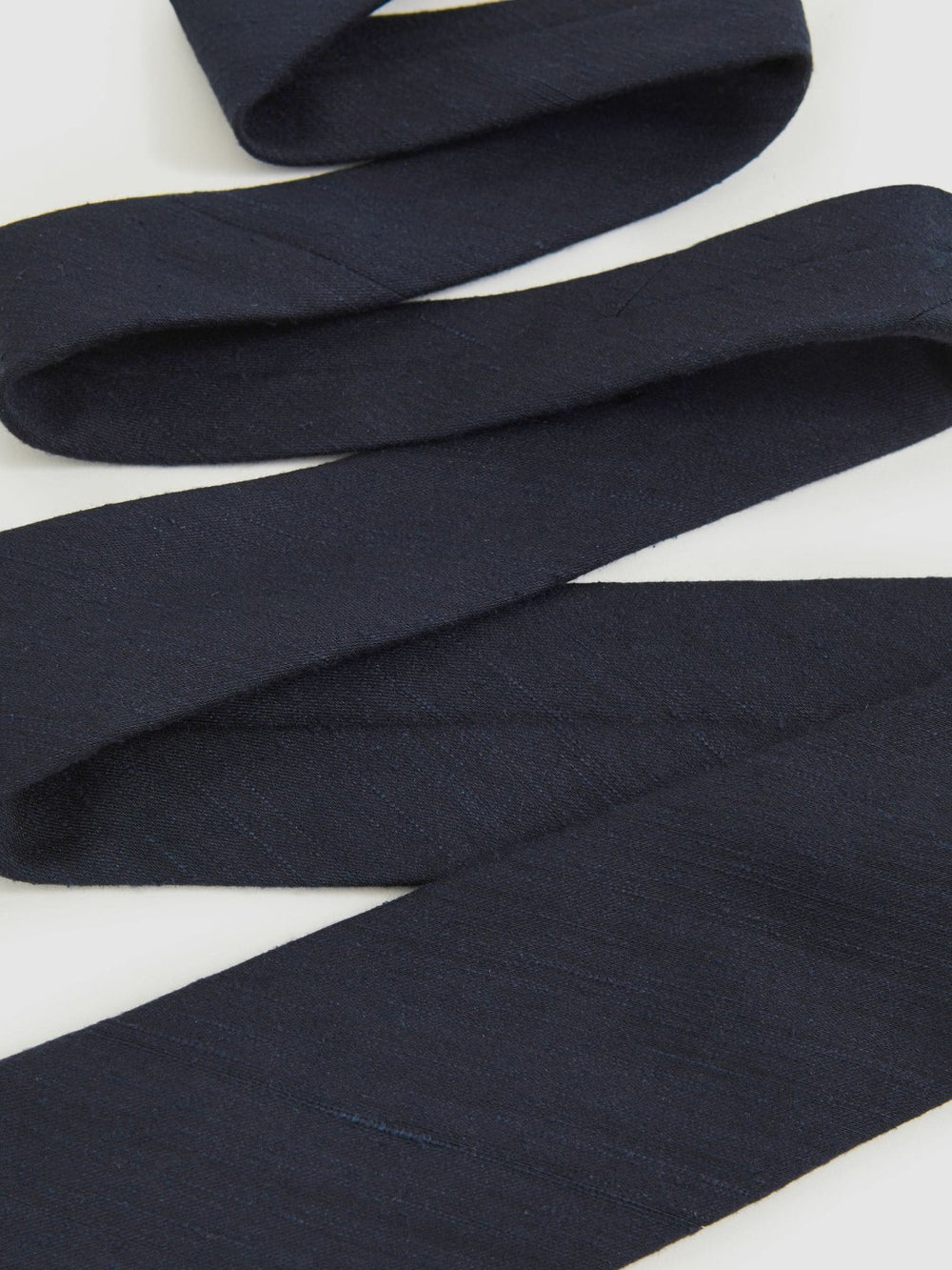 Silk Blend Textured Tie in Navy | Reiss
