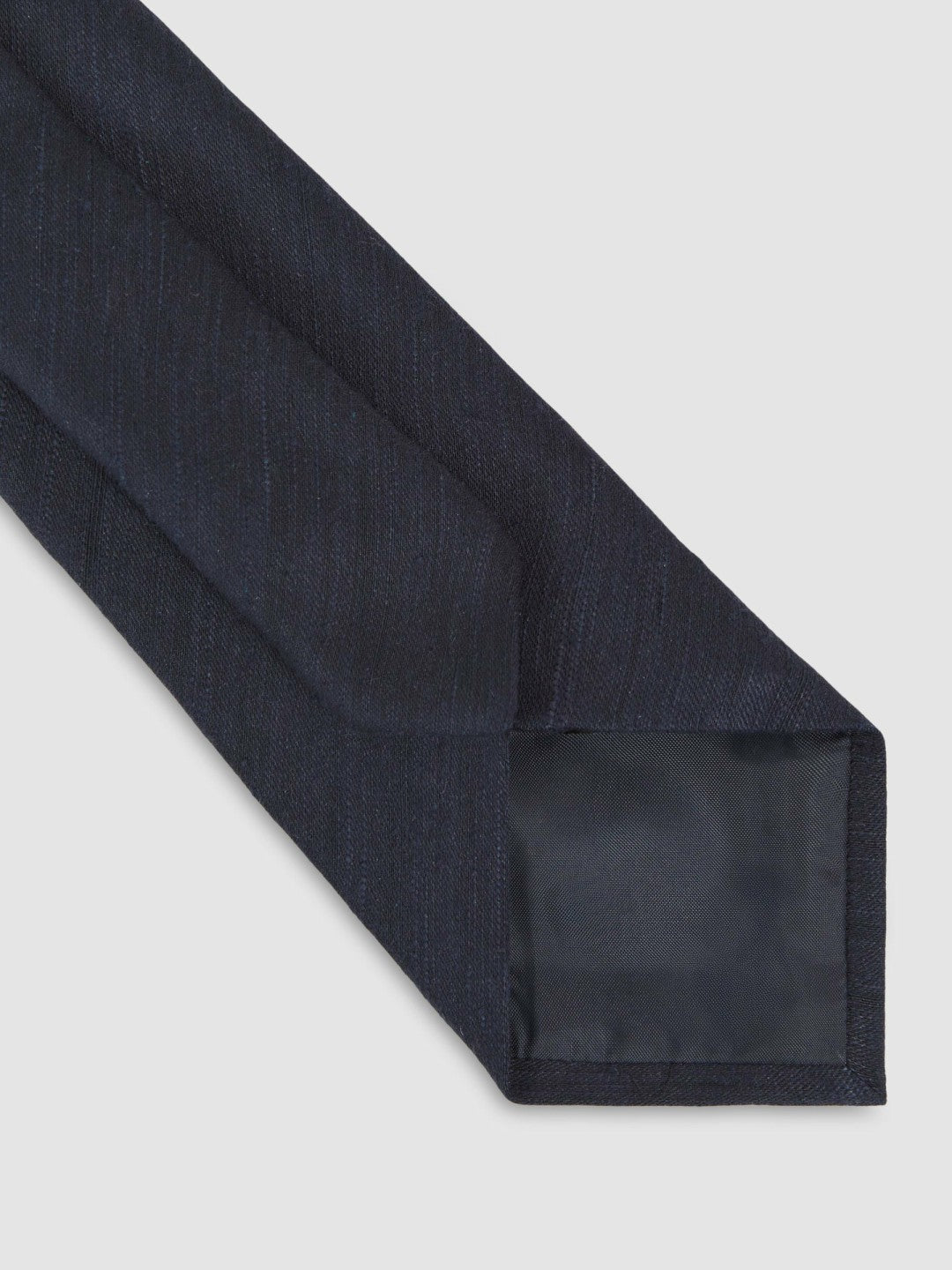 Silk Blend Textured Tie in Navy | Reiss