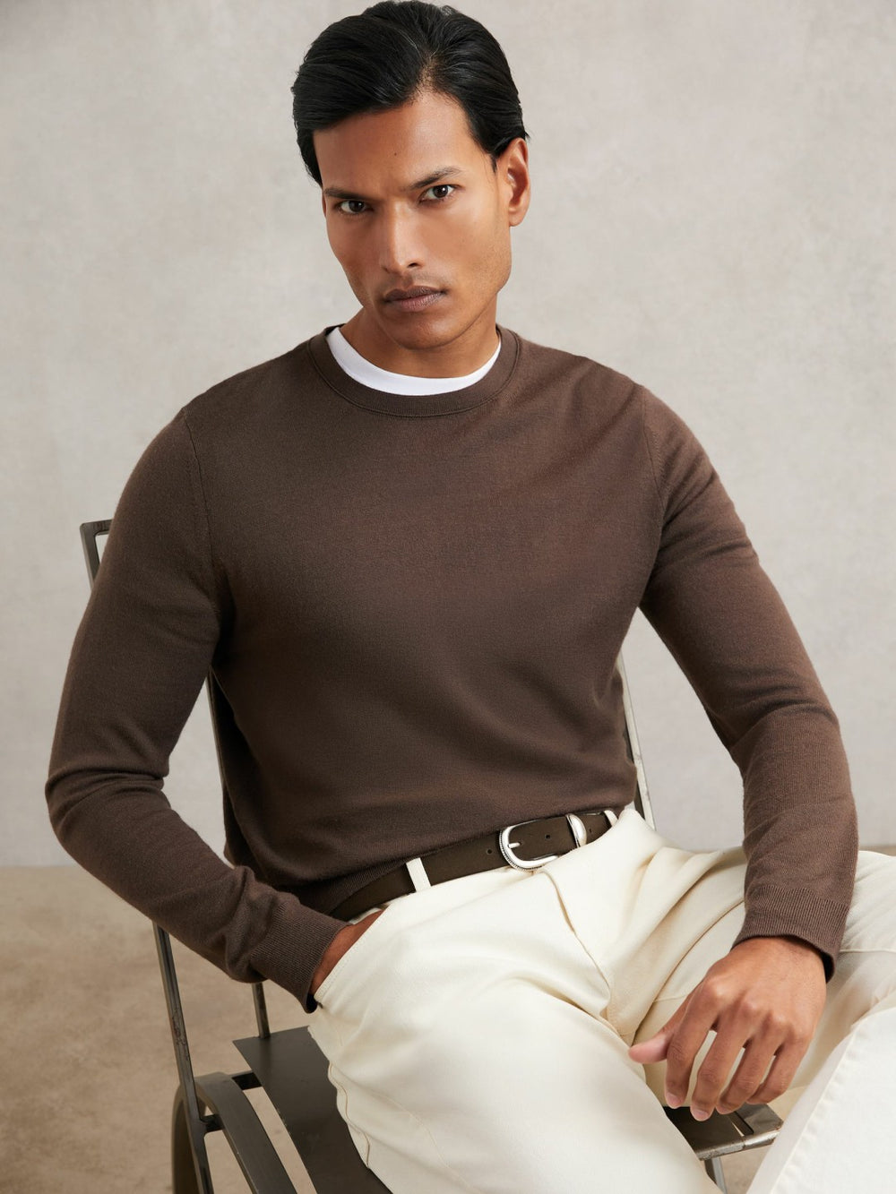 Suede Western-Style Belt in Dark Brown | Reiss Onsale