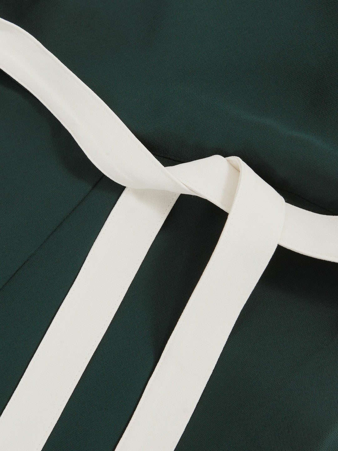 Petite Colourblock Wide Leg Belted Jumpsuit in Dark Green/Cream | Reiss Sale