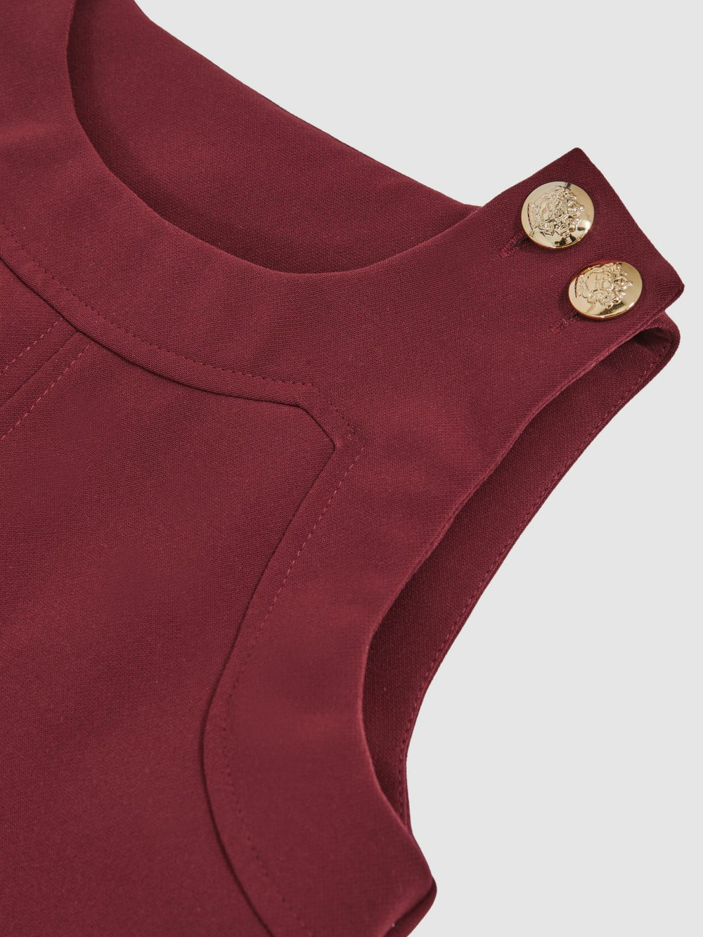 3-9 yrs Button-Detail Sleeveless Shift Dress in Berry | Reiss Sale