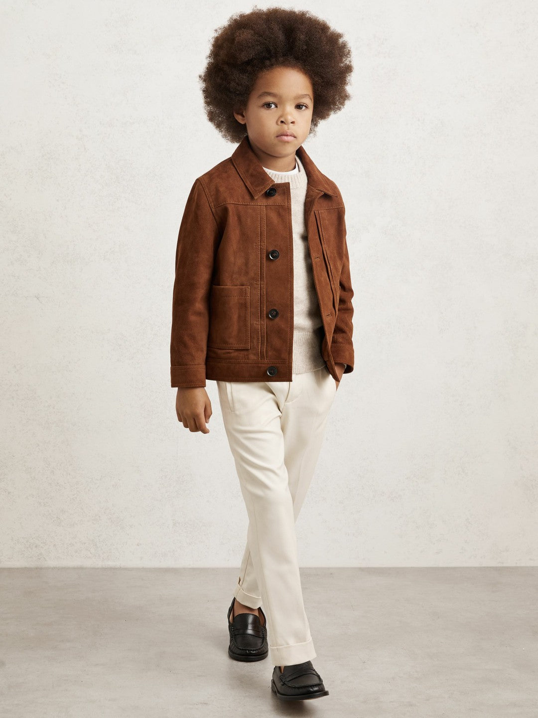 3-9 yrs Relaxed-Fit Pleated Tapered Trousers in Off White | Reiss Onsale