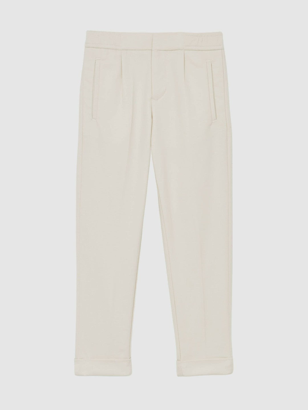 3-9 yrs Relaxed-Fit Pleated Tapered Trousers in Off White | Reiss Onsale