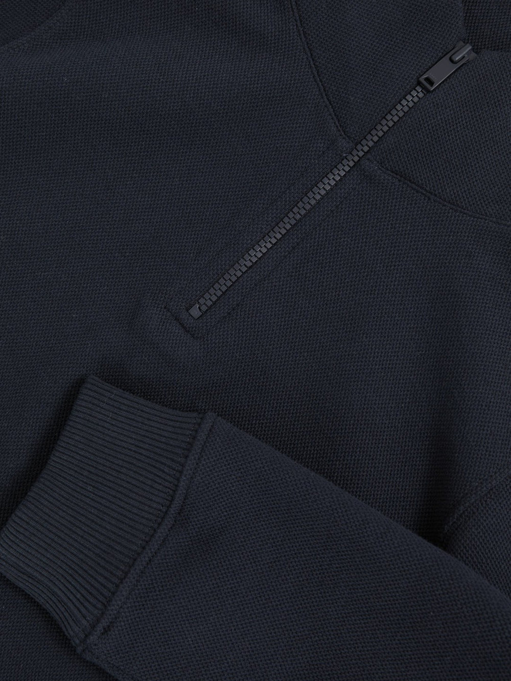 3-9 yrs Textured Half-Zip Sweatshirt with Cotton in Navy | Reiss