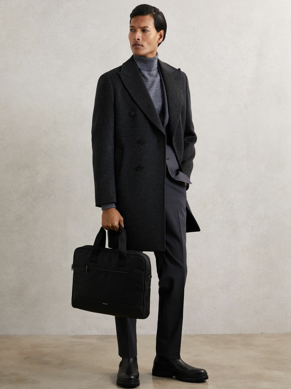 Woven Briefcase in Black | Reiss Discount