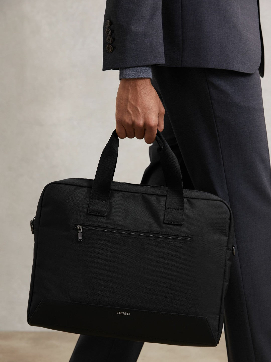 Woven Briefcase in Black | Reiss Discount
