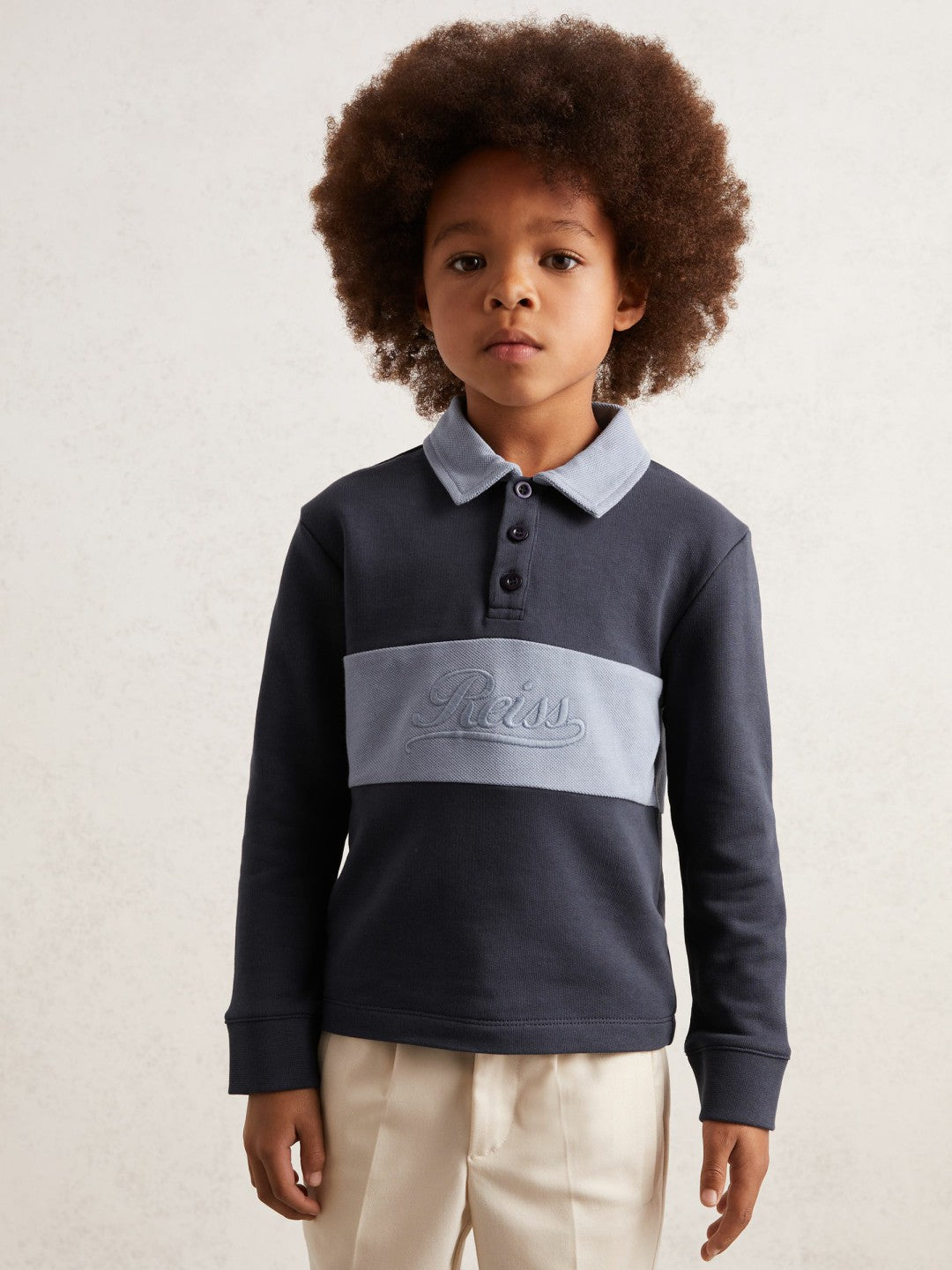 3-9 yrs Cotton Logo-Embroidery Rugby Polo Shirt in Airforce Blue/Navy Blue | Reiss Near Me