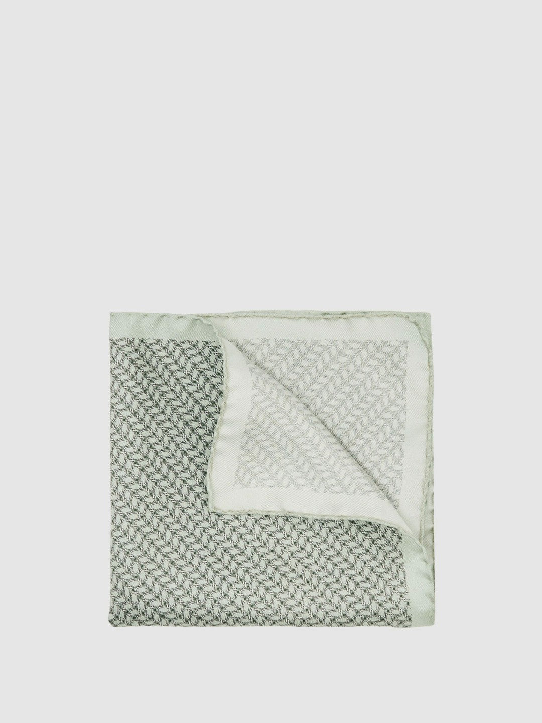 Geo Chain Detail Pocket Square in Sage | Reiss
