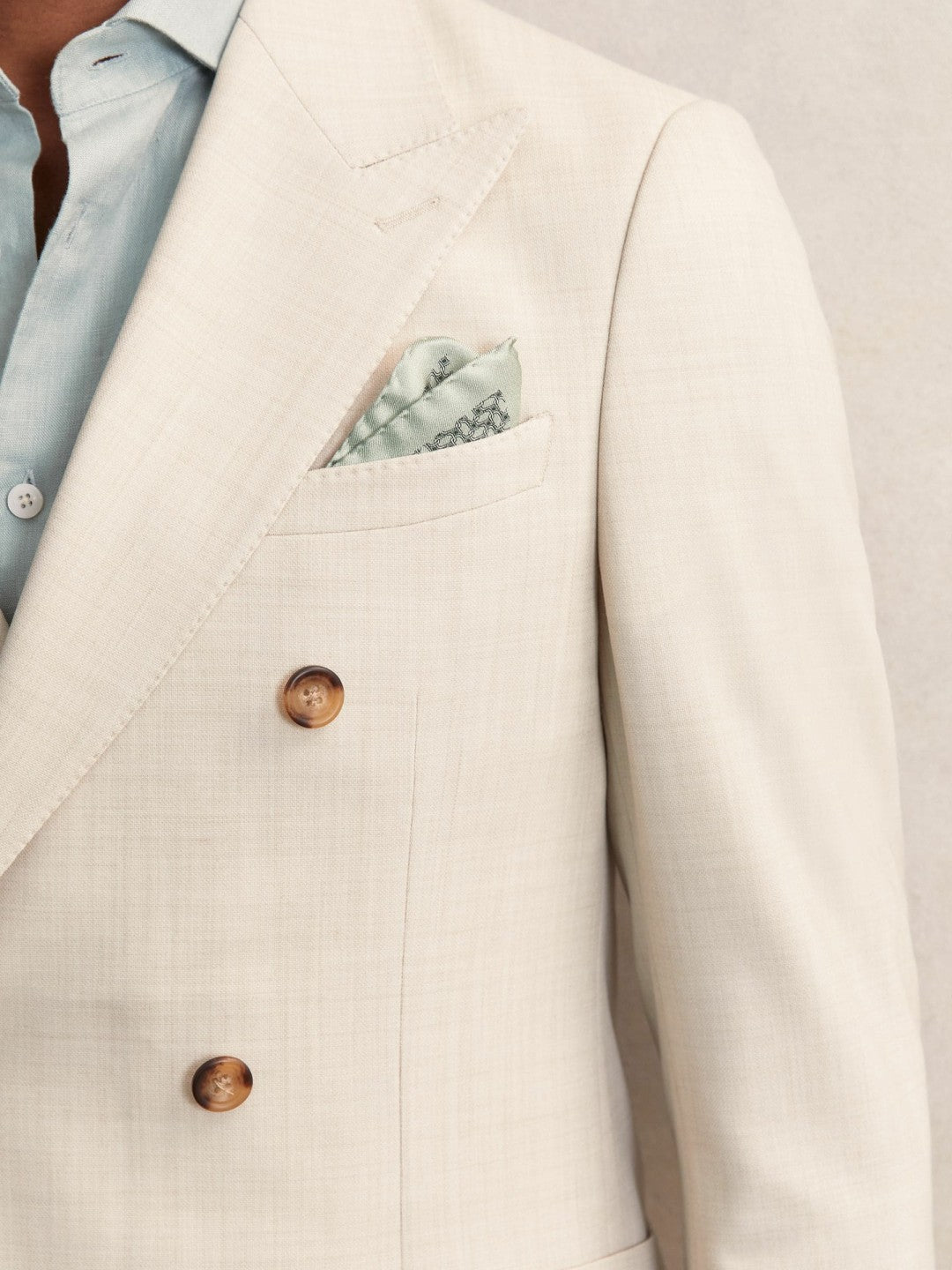 Geo Chain Detail Pocket Square in Sage | Reiss