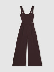 Petite Wide-Leg Cut-Out Jumpsuit in Burgundy | Reiss Near Me