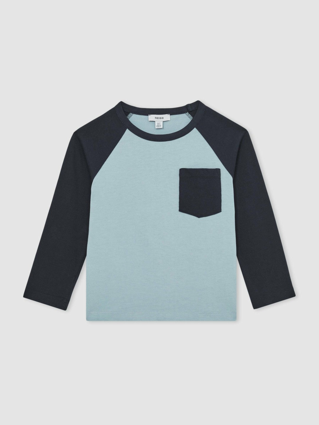 3-9 yrs Cotton Colour-Block Long-Sleeve T-Shirt in Navy Blue | Reiss USA