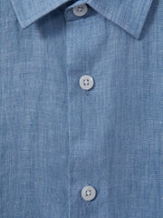 3-9 yrs Short Sleeve Linen Shirt in Sky Blue | Reiss Near Me
