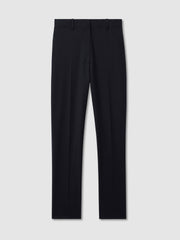 Petite Wool-Blend Tailored Flared Suit Trousers in Navy | Reiss Discount