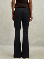 Petite Wool-Blend Tailored Flared Suit Trousers in Navy | Reiss Discount