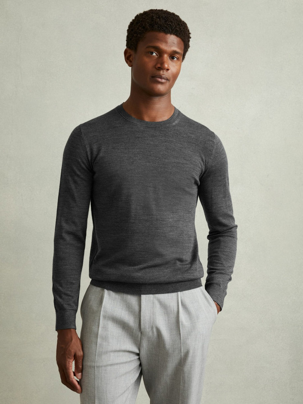 Pack of Two Merino Wool Jumpers in Derby Grey Marl | Reiss Sale