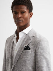 Plain Silk Pocket Square in Black | Reiss USA
