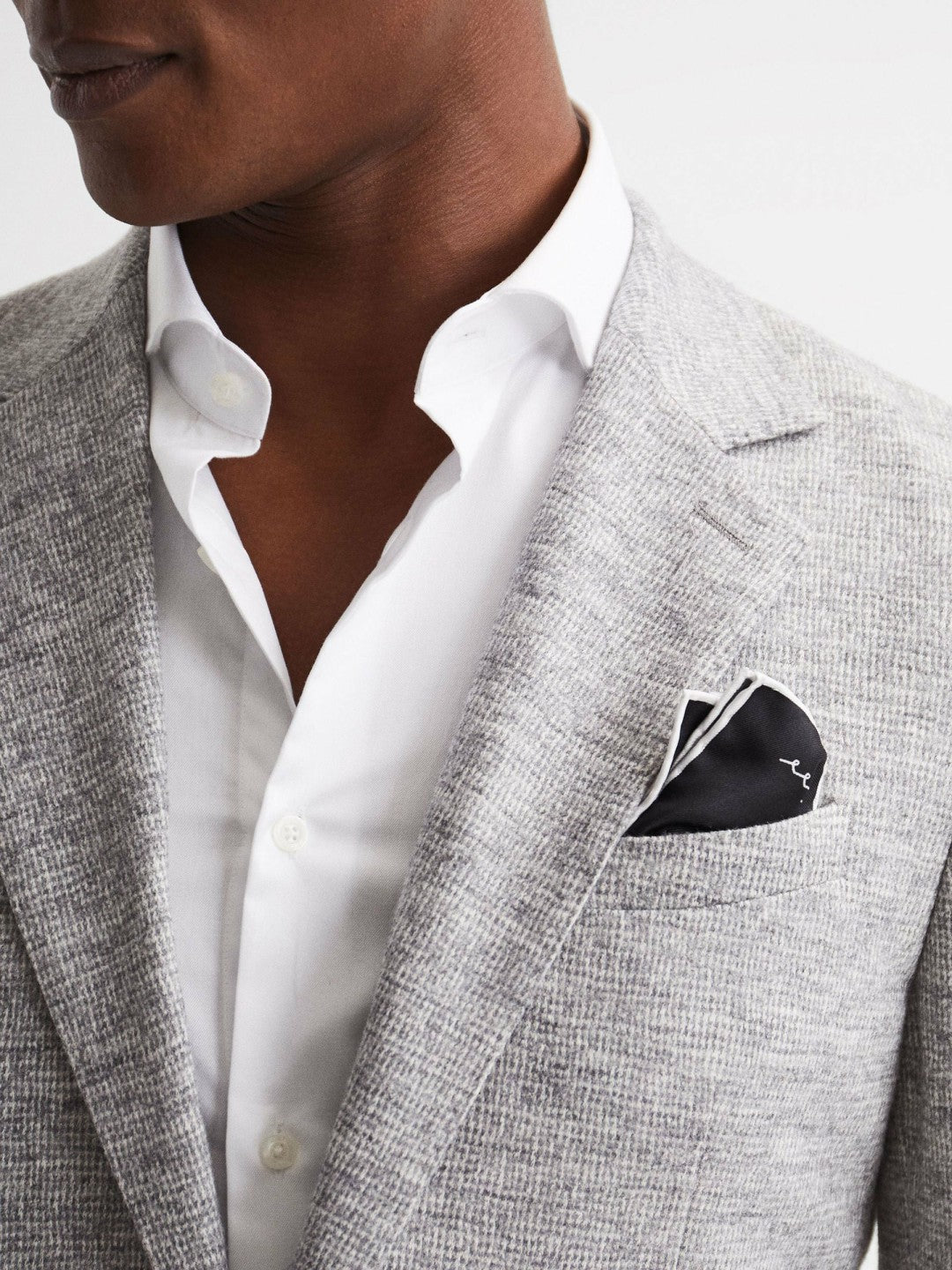 Plain Silk Pocket Square in Black | Reiss USA