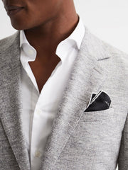 Plain Silk Pocket Square in Black | Reiss USA