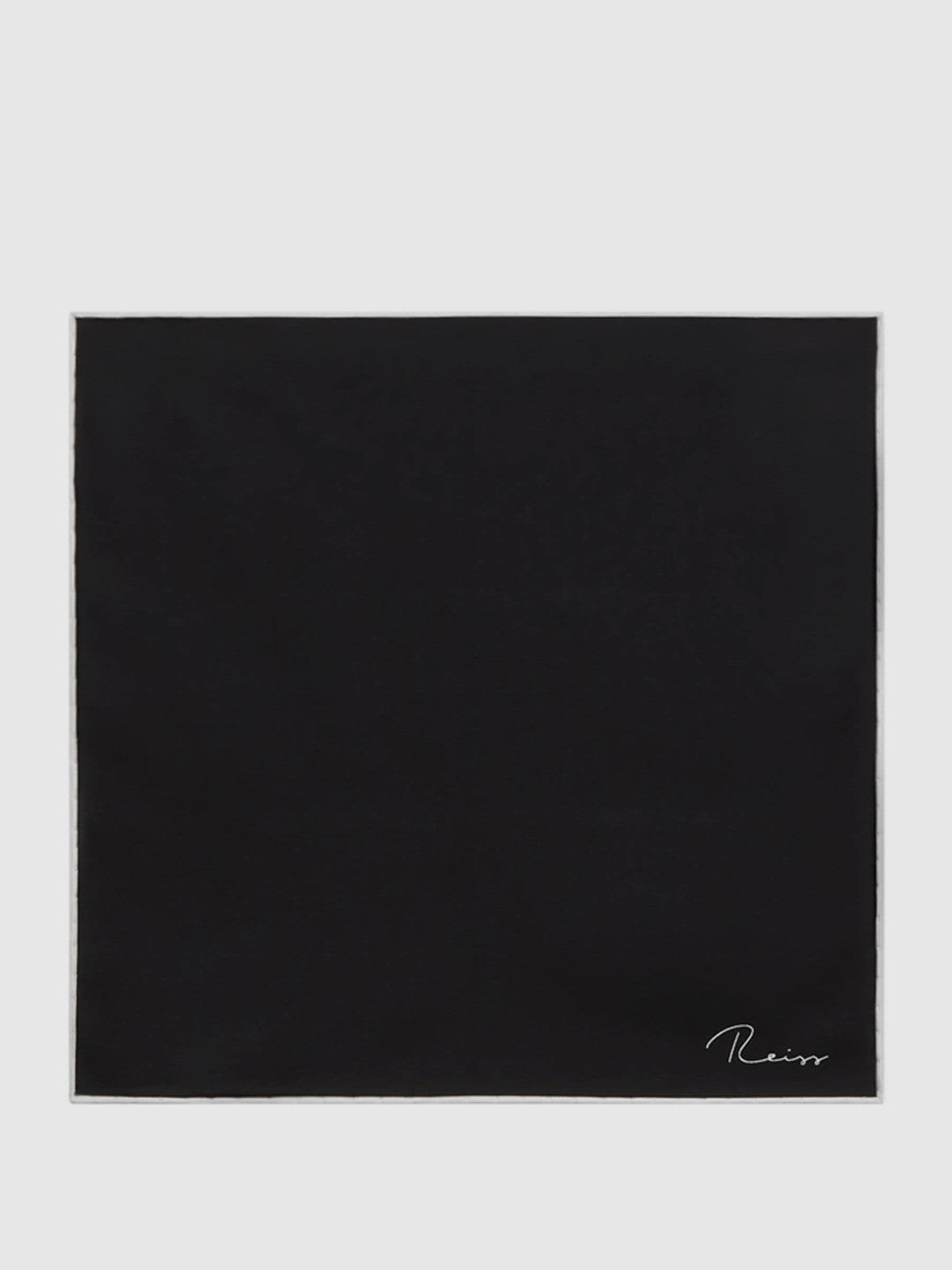 Plain Silk Pocket Square in Black | Reiss USA