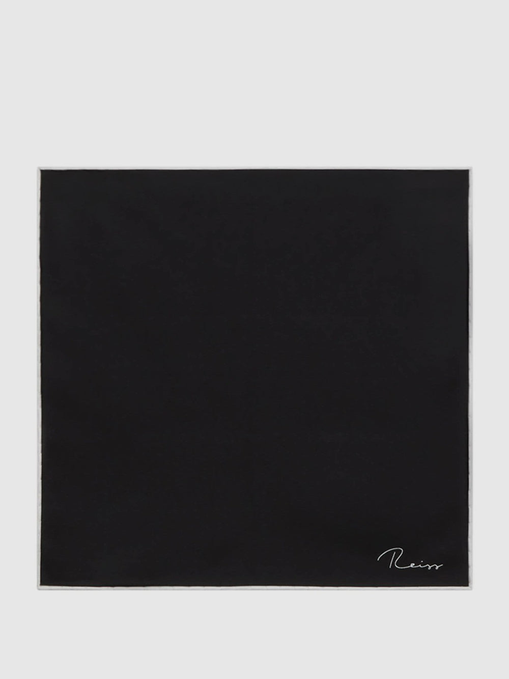 Plain Silk Pocket Square in Black | Reiss USA