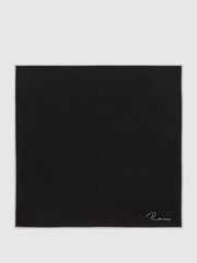 Plain Silk Pocket Square in Black | Reiss USA