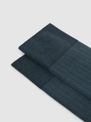 Ribbed Socks in Airforce Blue | Reiss Discount