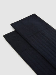 Ribbed Socks in Navy | Reiss
