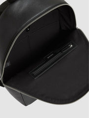 Micro-Grain Leather Backpack in Black | Reiss Sale