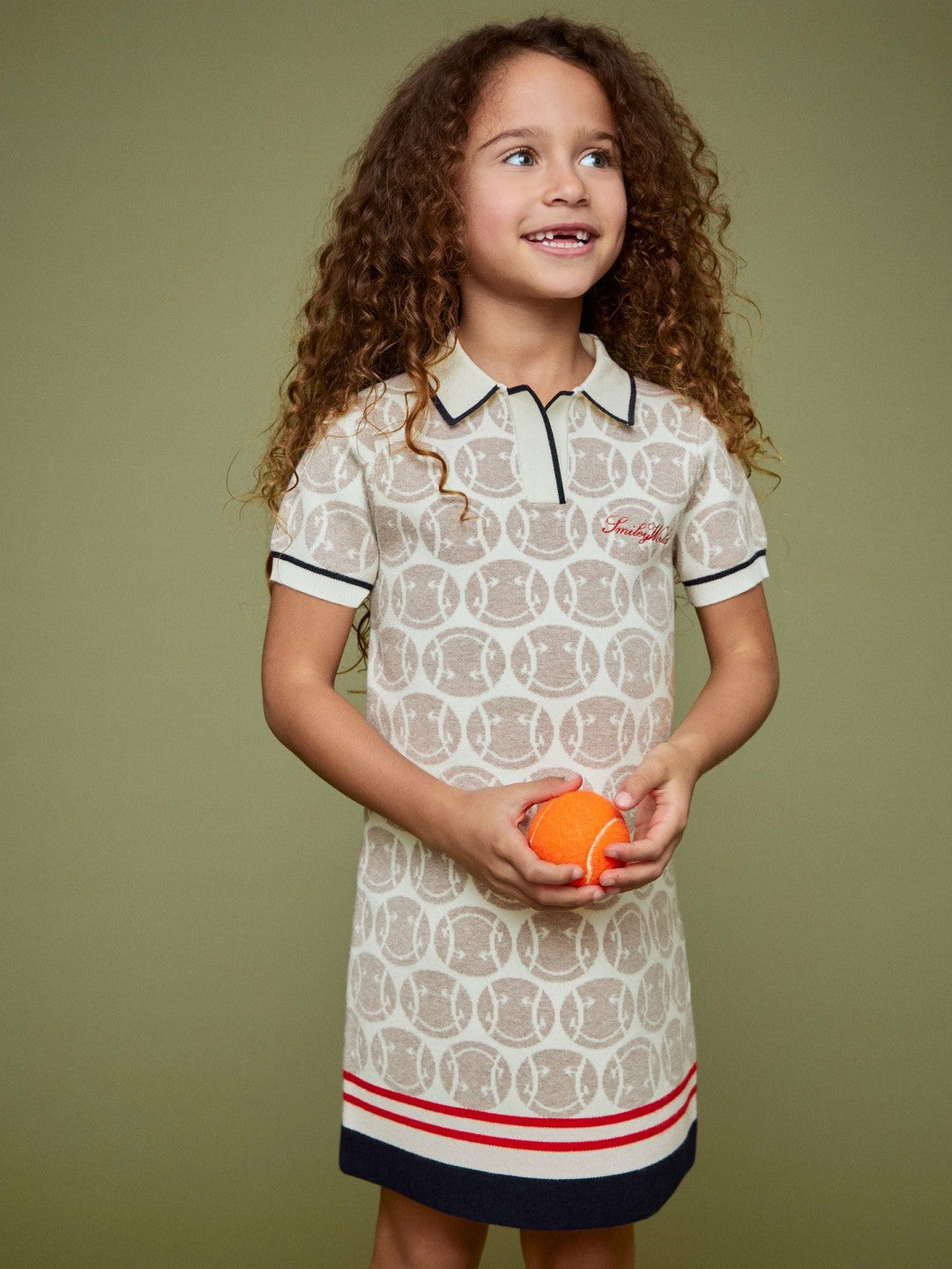 4-9 yrs SmileyWorld Knitted Polo Dress in Off White | Reiss Discount
