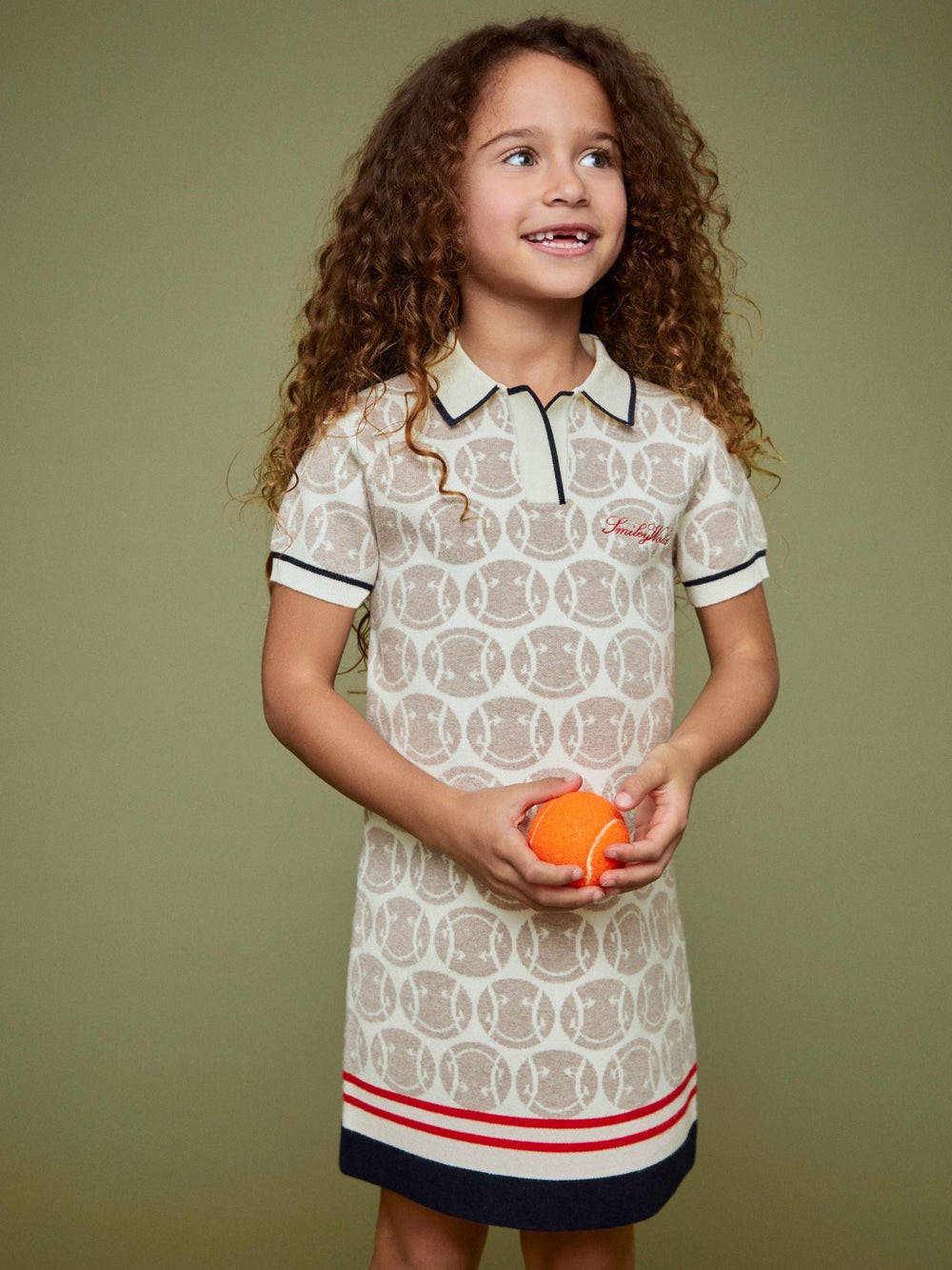4-9 yrs SmileyWorld Knitted Polo Dress in Off White | Reiss Discount