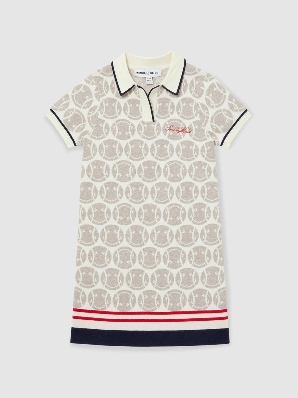4-9 yrs SmileyWorld Knitted Polo Dress in Off White | Reiss Discount