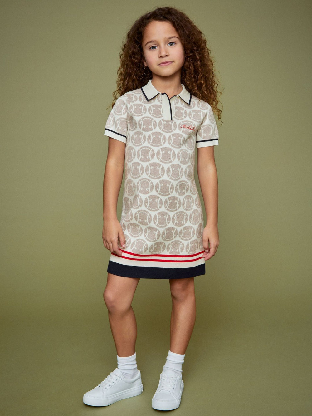 4-9 yrs SmileyWorld Knitted Polo Dress in Off White | Reiss Discount