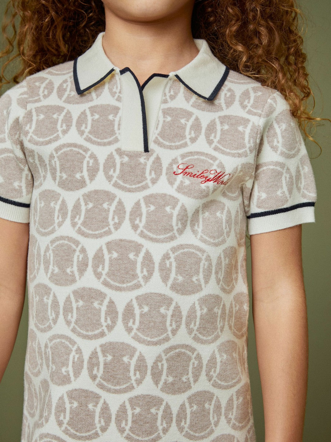 4-9 yrs SmileyWorld Knitted Polo Dress in Off White | Reiss Discount