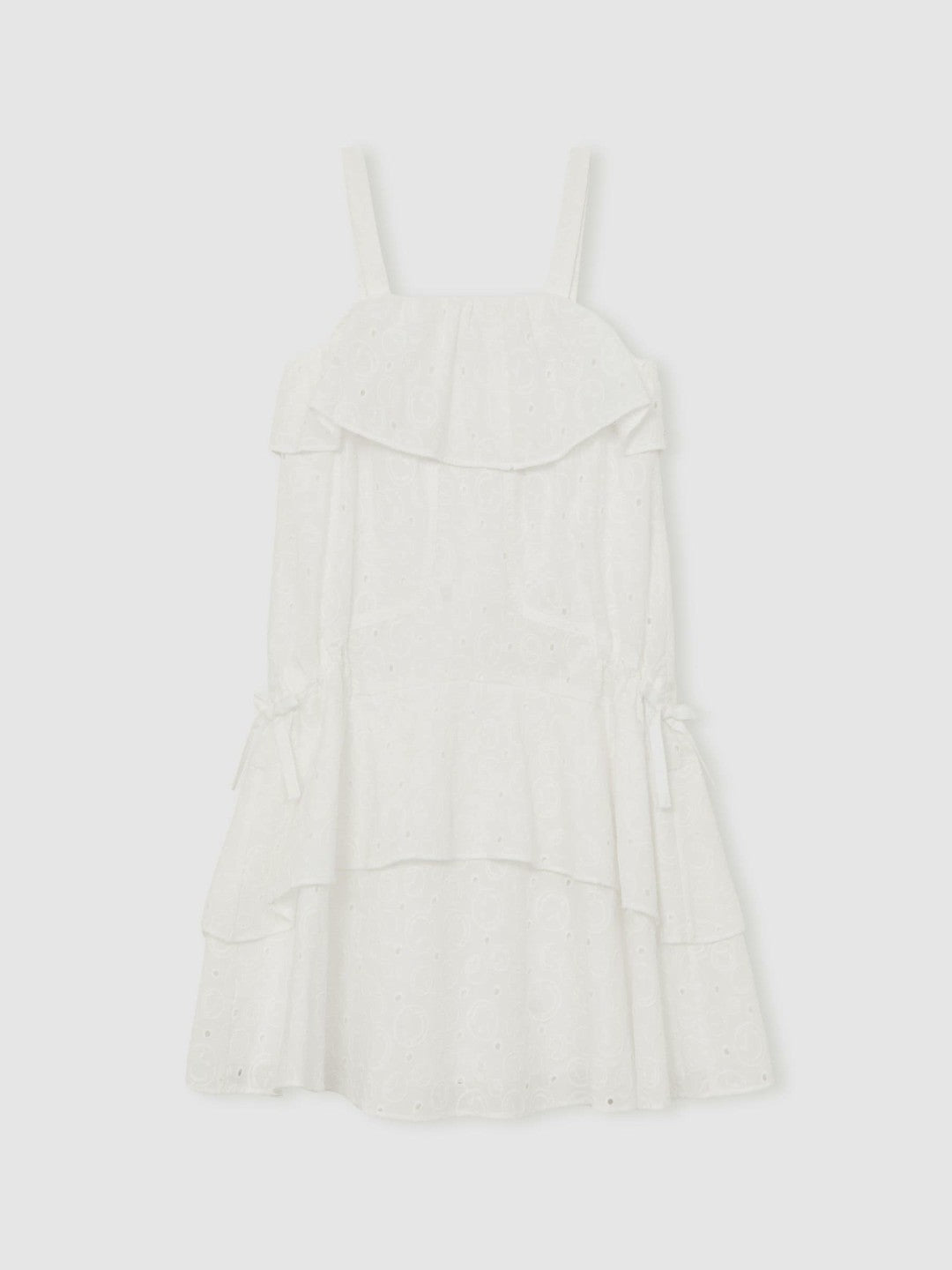 9-13 yrs SmileyWorld Broderie Logo Dress in Ivory | Reiss For Sale