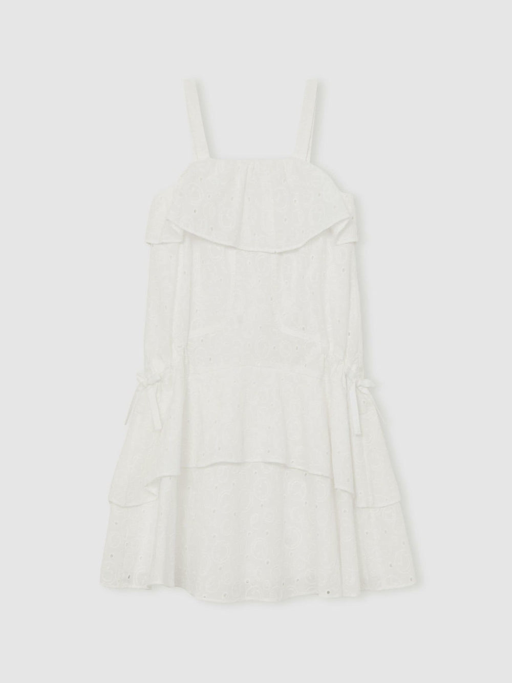 9-13 yrs SmileyWorld Broderie Logo Dress in Ivory | Reiss For Sale