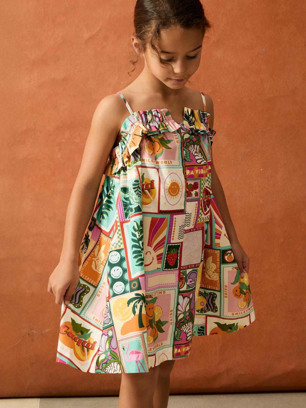9-13 yrs SmileyWorld Motif-Print Dress in Multi | Reiss USA