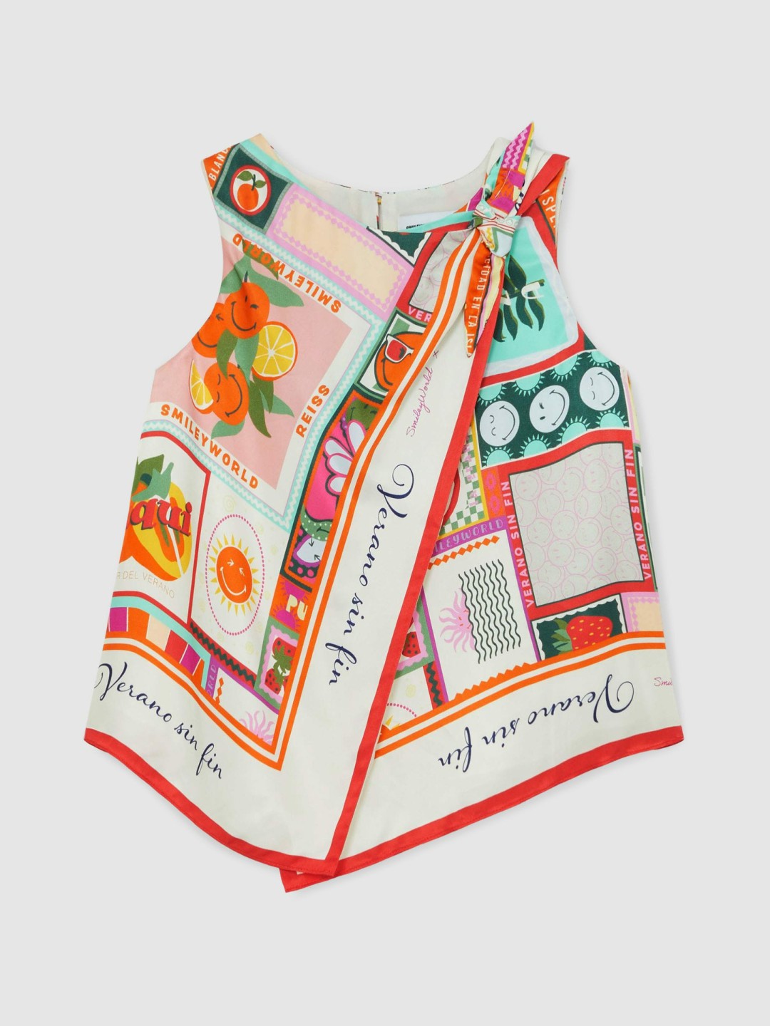 9-13 yrs SmileyWorld Motif Print Top in Multi | Reiss Sale
