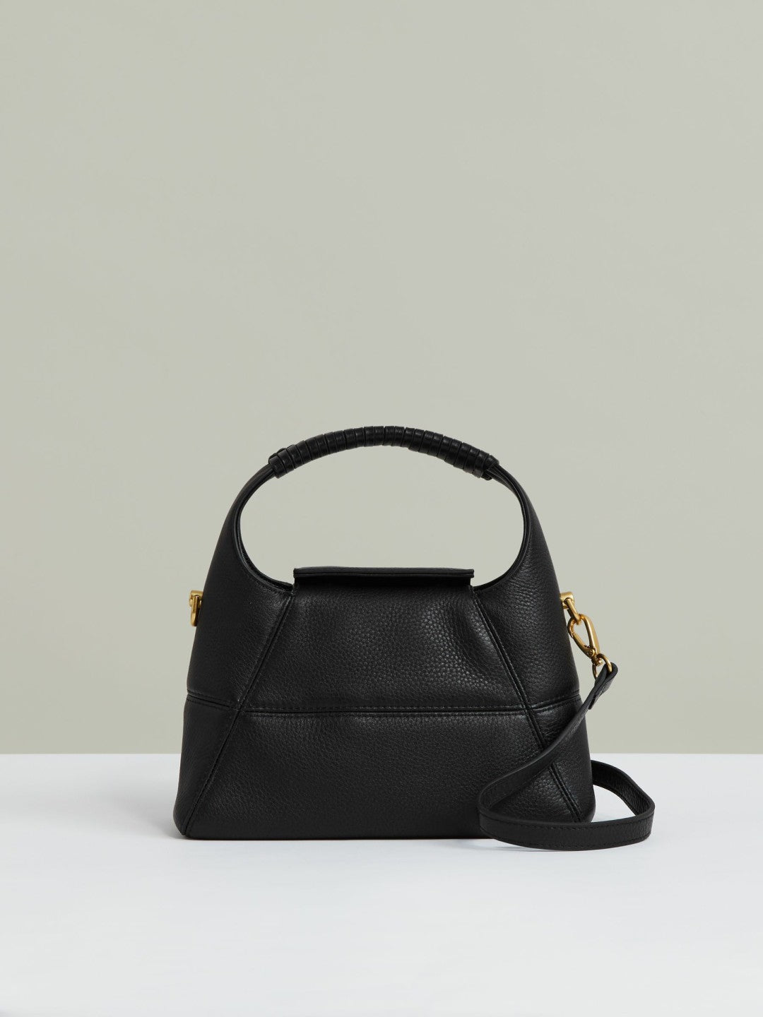 Grained-Leather Shoulder Bag in Black | Reiss Sale