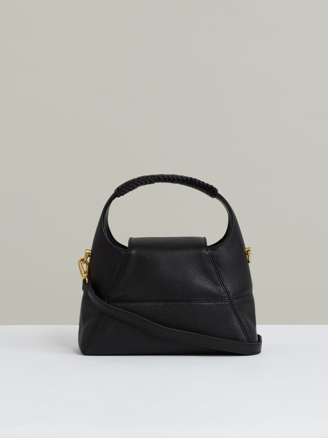Grained-Leather Shoulder Bag in Black | Reiss Sale