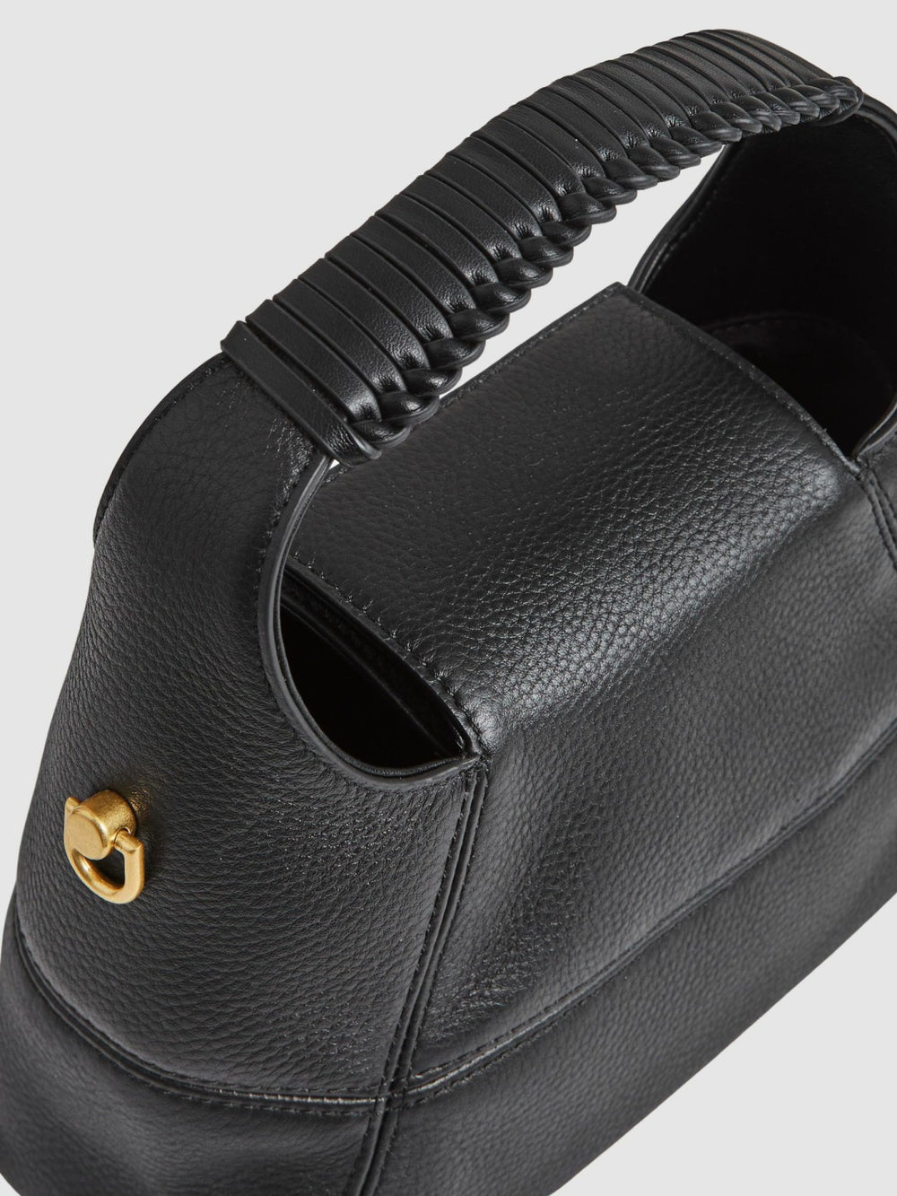 Grained-Leather Shoulder Bag in Black | Reiss Sale