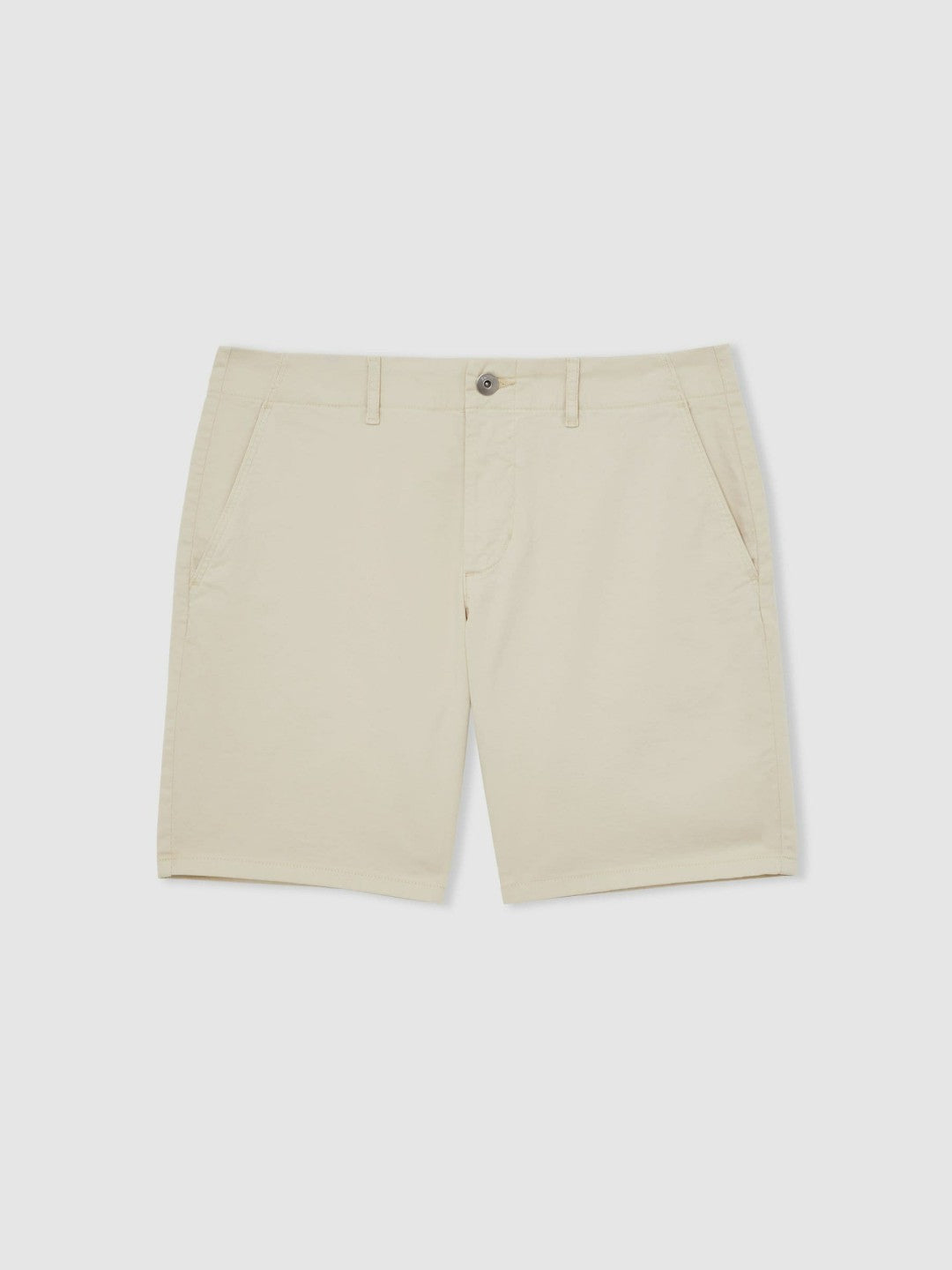 Paige Cotton Chino Shorts with Stretch in Cream | Reiss Sale