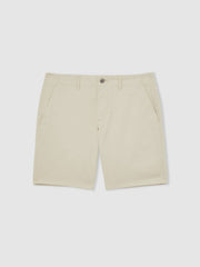 Paige Cotton Chino Shorts with Stretch in Cream | Reiss Sale