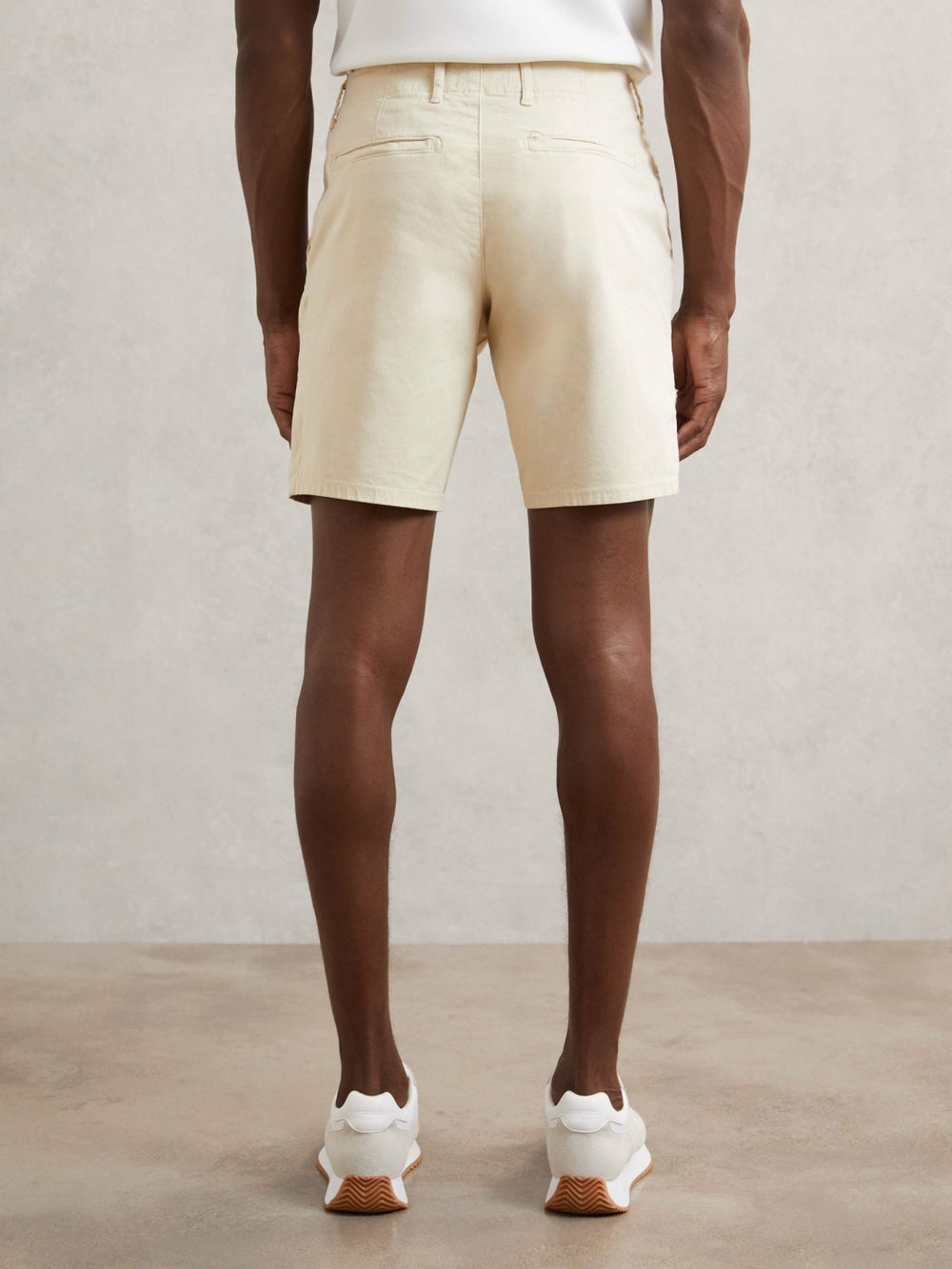 Paige Cotton Chino Shorts with Stretch in Cream | Reiss Sale