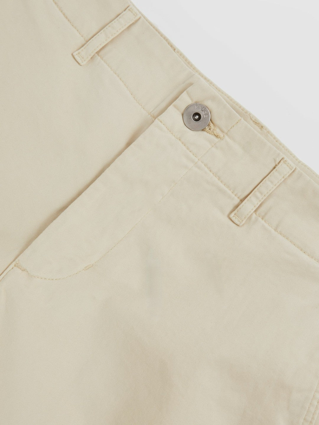Paige Cotton Chino Shorts with Stretch in Cream | Reiss Sale