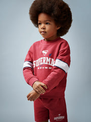 3-9 yrs Superman Cotton Logo Sweatshirt in Red | Reiss