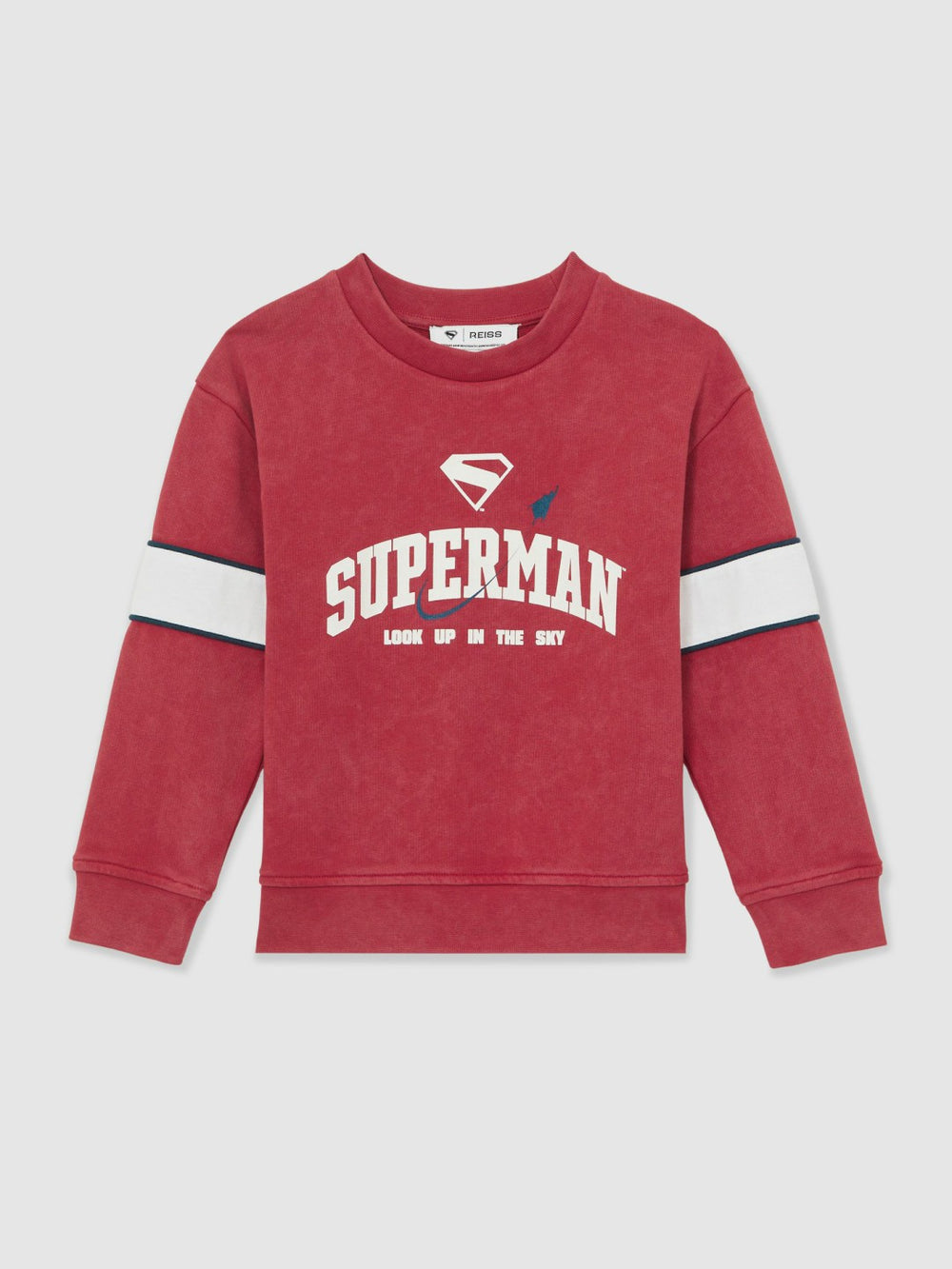 3-9 yrs Superman Cotton Logo Sweatshirt in Red | Reiss