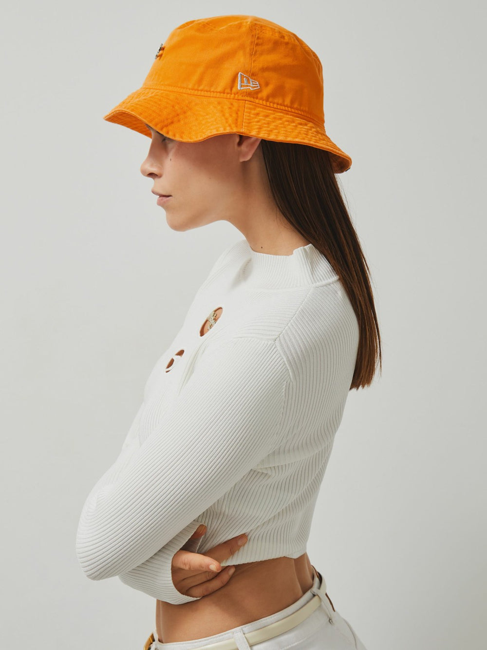 Unisex Fit McLaren Racing Cotton Bucket Hat in Papaya Orange | Reiss