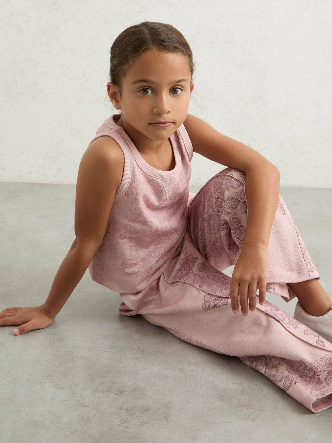 9-13 yrs Cotton Floral Vest and Joggers Set in Pink Print | Reiss Onsale